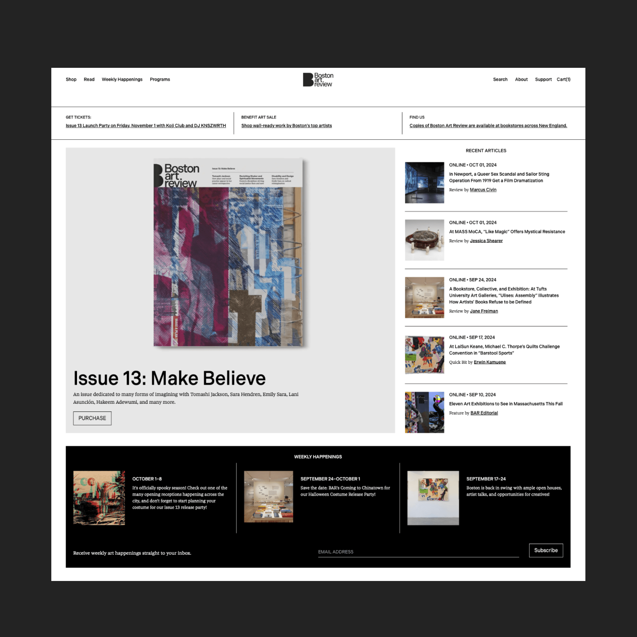 Boston Art Review website by Byse