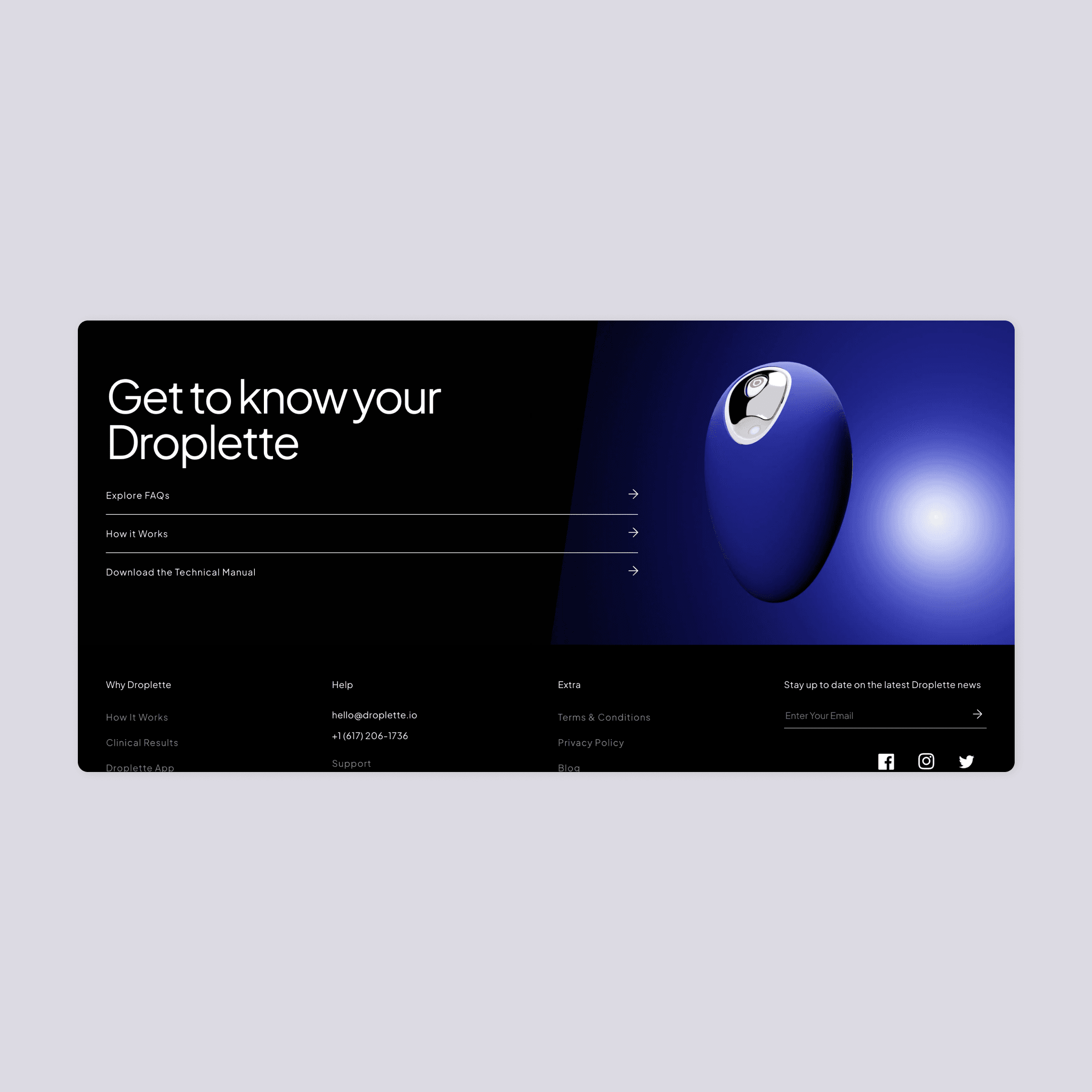 Droplette website by Byse